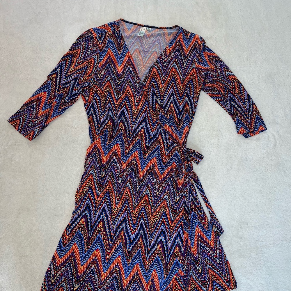 Colorful Chevron Wrap Dress